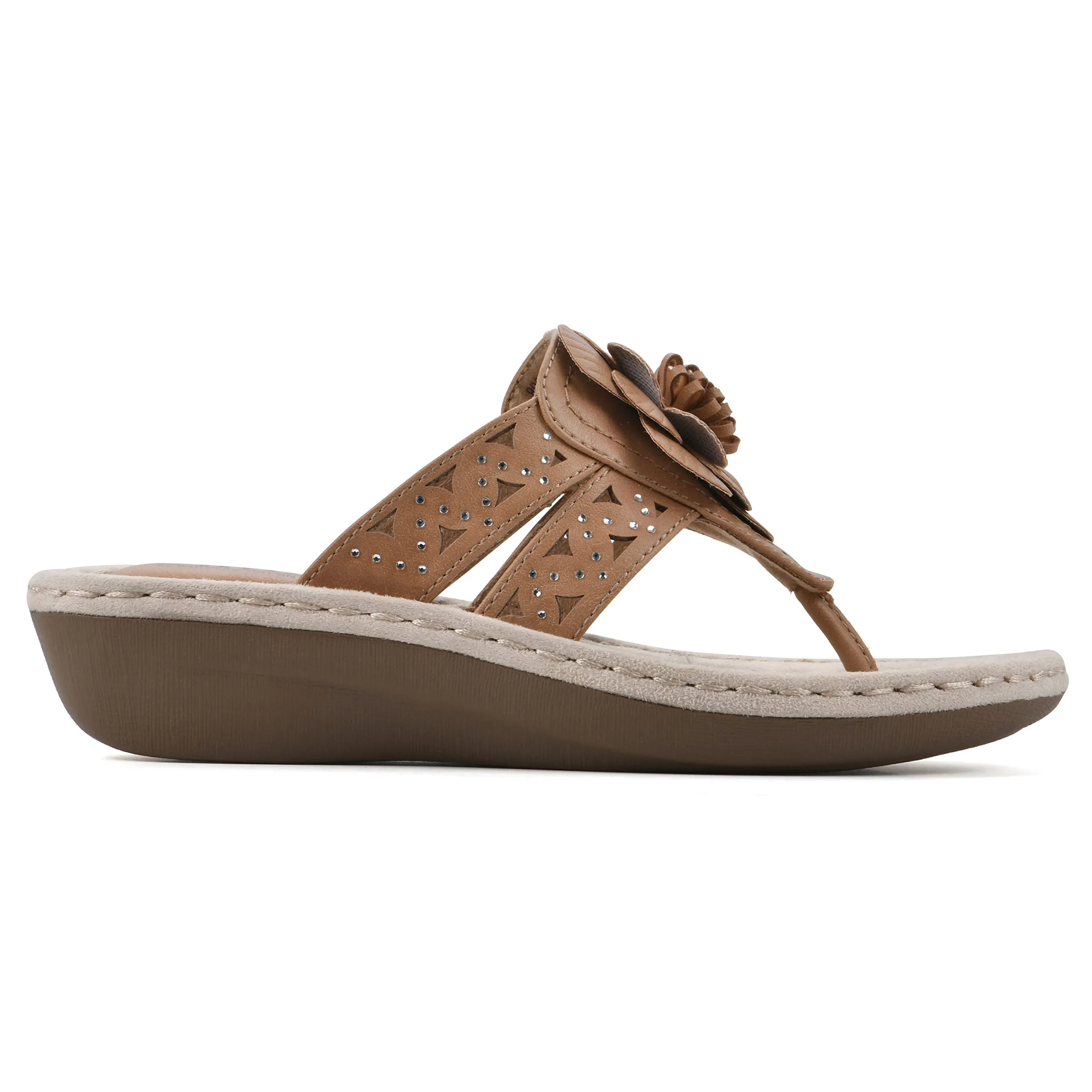 CLIFFS BY WHITE MOUNTAIN Shoes CYNTHIA Women's Sandal, TAN/SMOOTH, 9 M