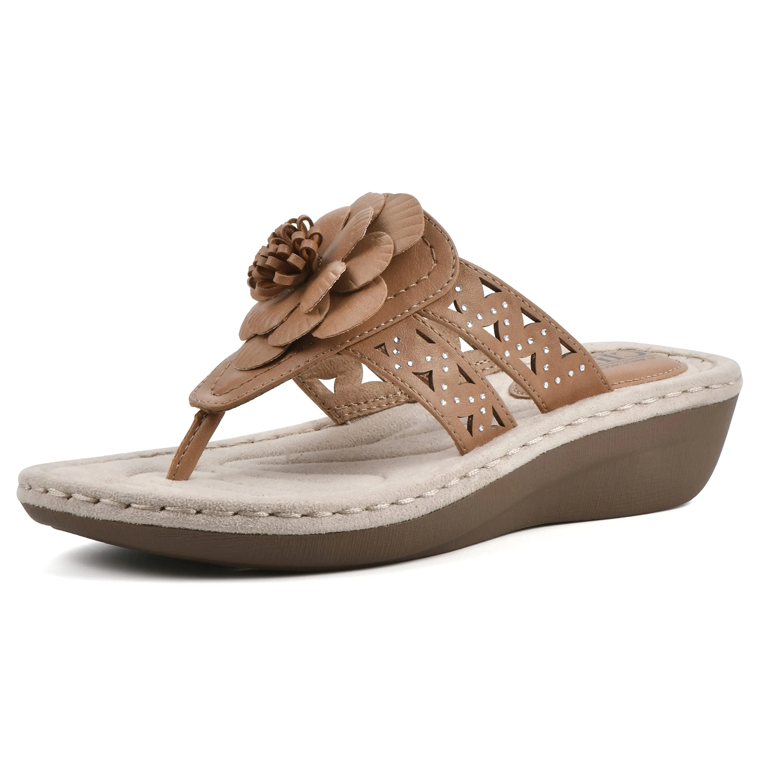 CLIFFS BY WHITE MOUNTAIN Shoes CYNTHIA Women's Sandal, TAN/SMOOTH, 9 M