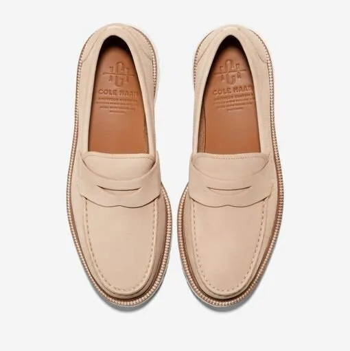 Cole Haan Men's American Classics Penny Loafer Sesame Nubuck Egret EVA C36859