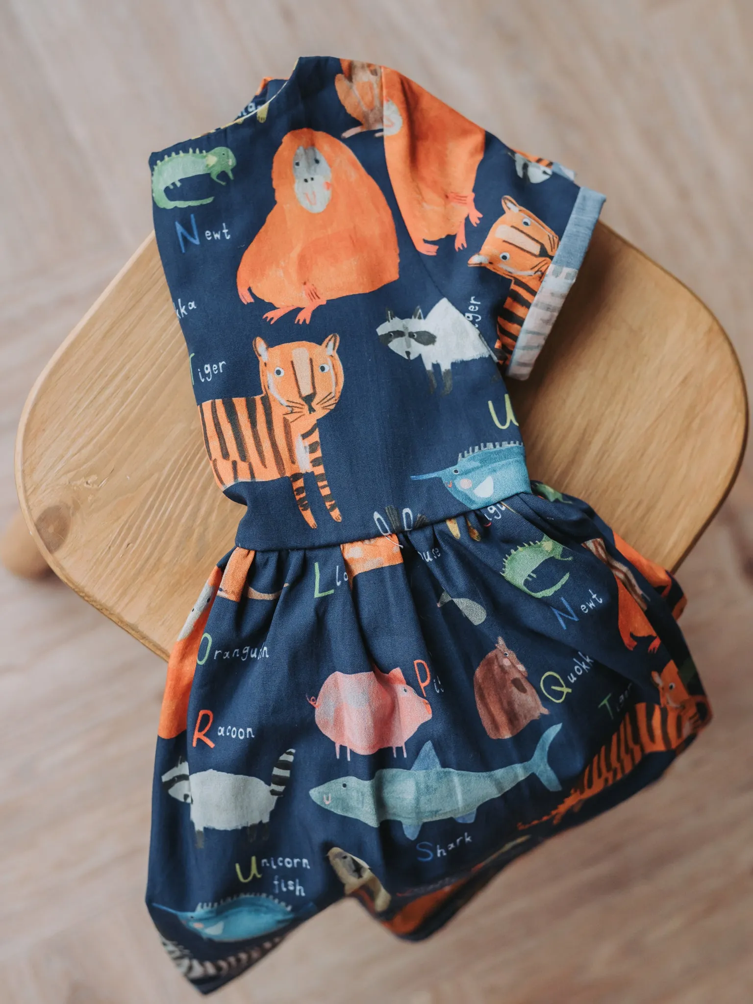 Cotton Sun Dress with twist back detail - AlphaZoo Navy