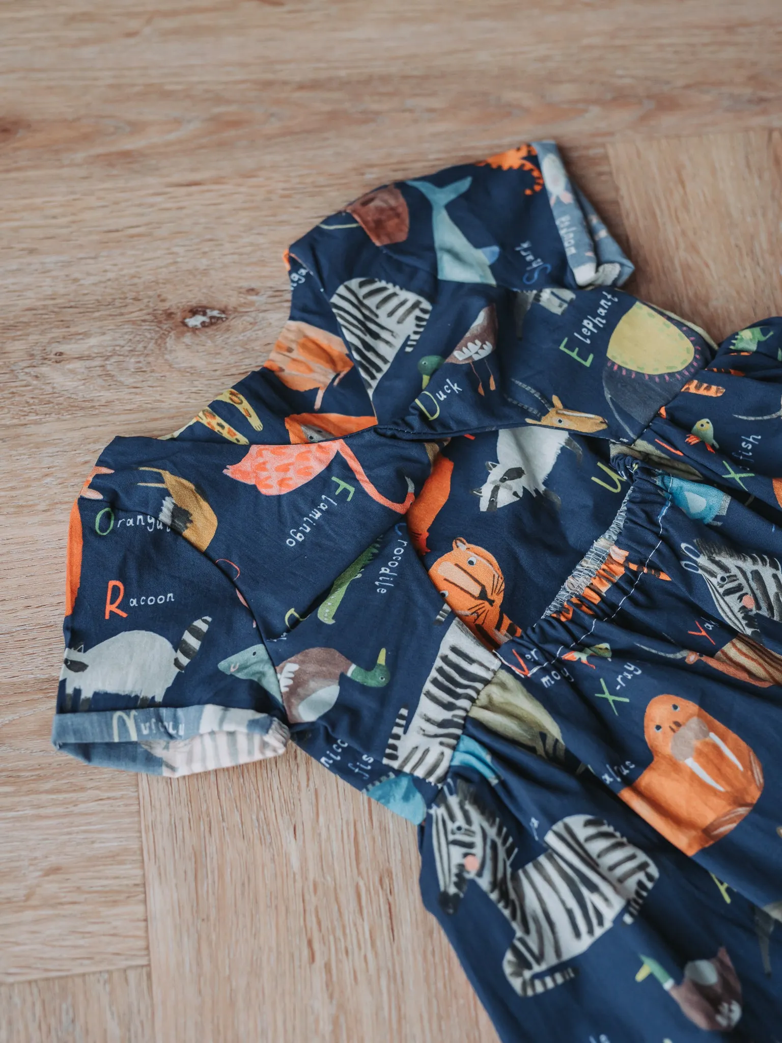 Cotton Sun Dress with twist back detail - AlphaZoo Navy