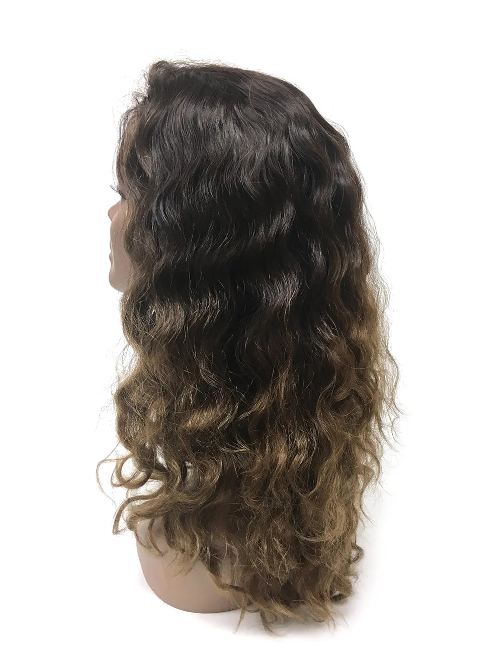 Custom Half Wig 100% Human Hair in French Wave 14", Color 1B/30