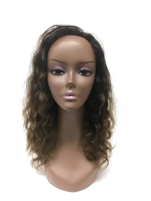 Custom Half Wig 100% Human Hair in French Wave 14", Color 1B/30