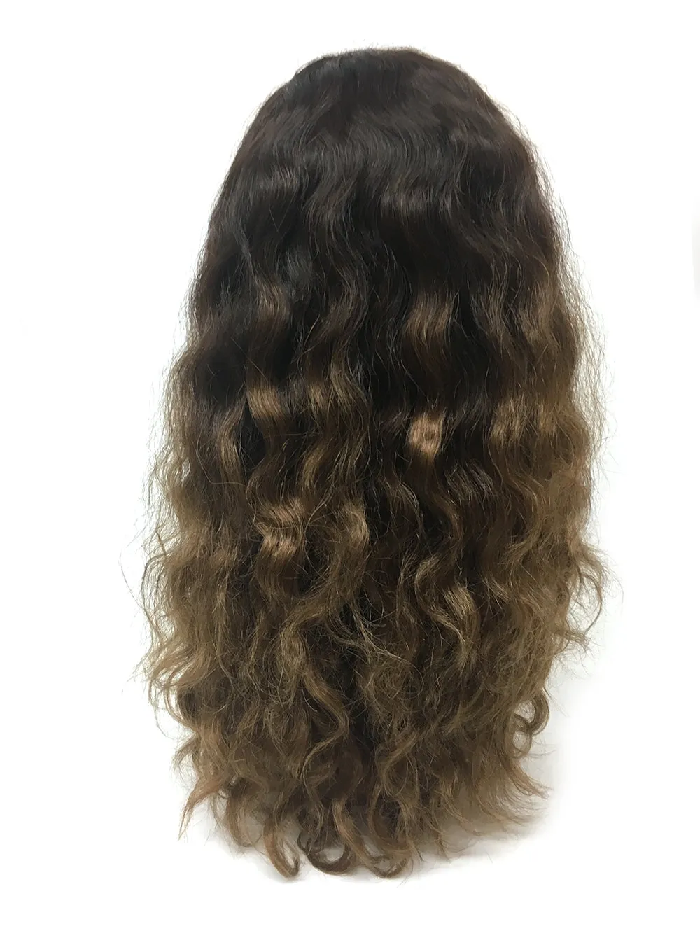 Custom Half Wig 100% Human Hair in French Wave 14", Color 1B/30