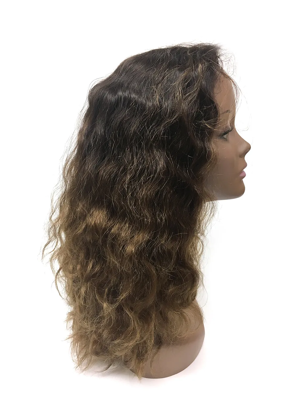 Custom Half Wig 100% Human Hair in French Wave 14", Color 1B/30