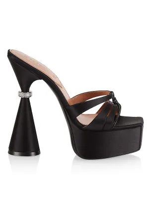 D'ACCORI Sienna satin platform mules
