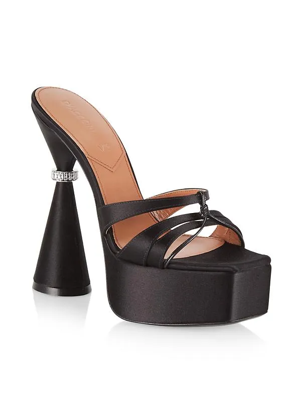D'ACCORI Sienna satin platform mules