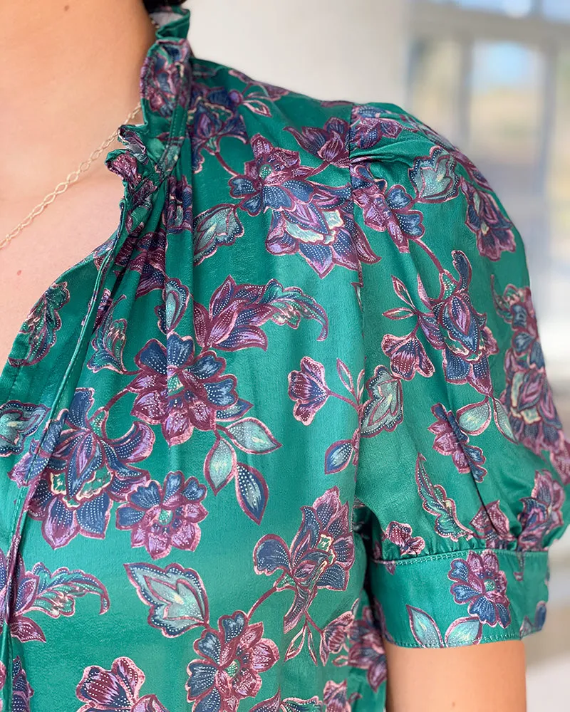Dear John Wren Puff Sleeve Dress - Green Lily