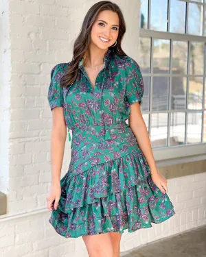 Dear John Wren Puff Sleeve Dress - Green Lily