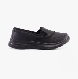 DEK LADY SPORT Womens Faux Leather Elasticated Leisure Shoes Black