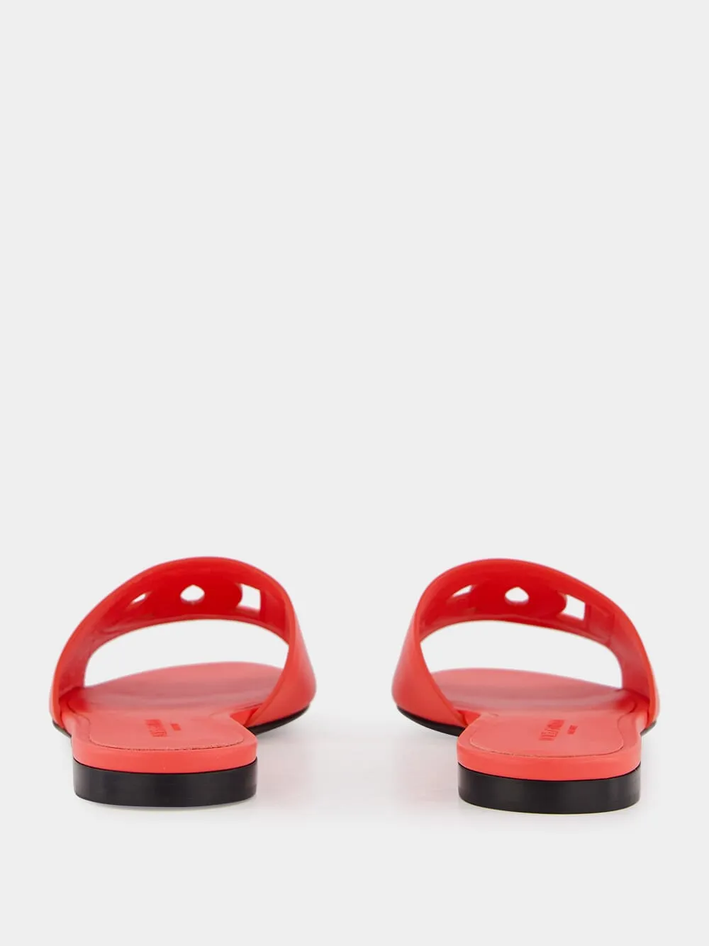 DG Logo Coral Calfskin Sliders