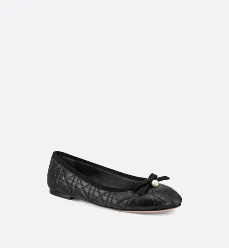 Dior Ballet Flat • Black Quilted Cannage Calfskin