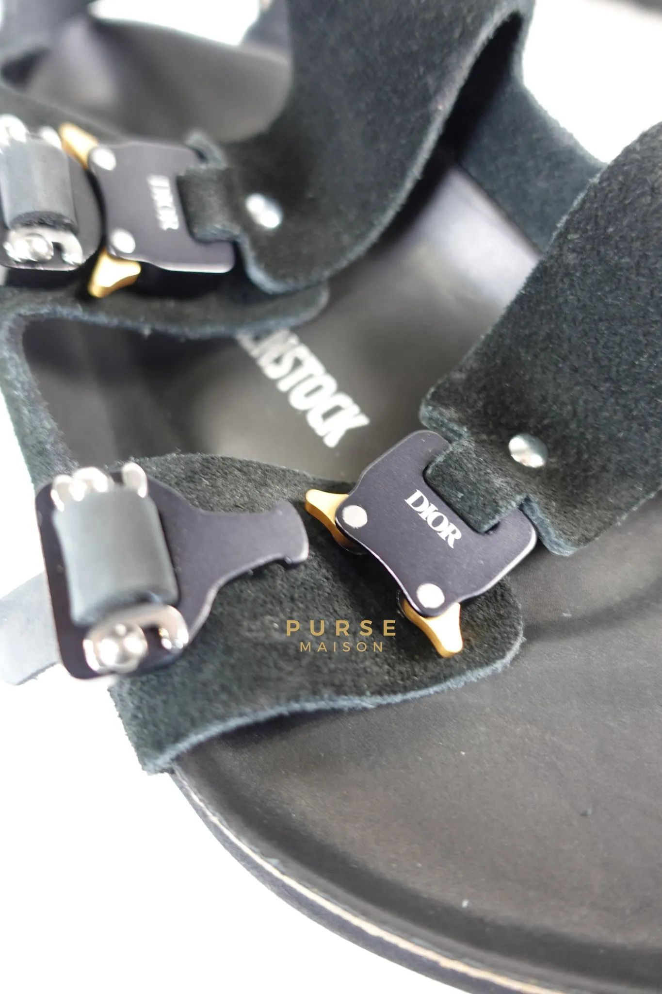 Dior x Birkenstock Milano Sandals in Black Smooth Calf Leather Size 43 (29cm)
