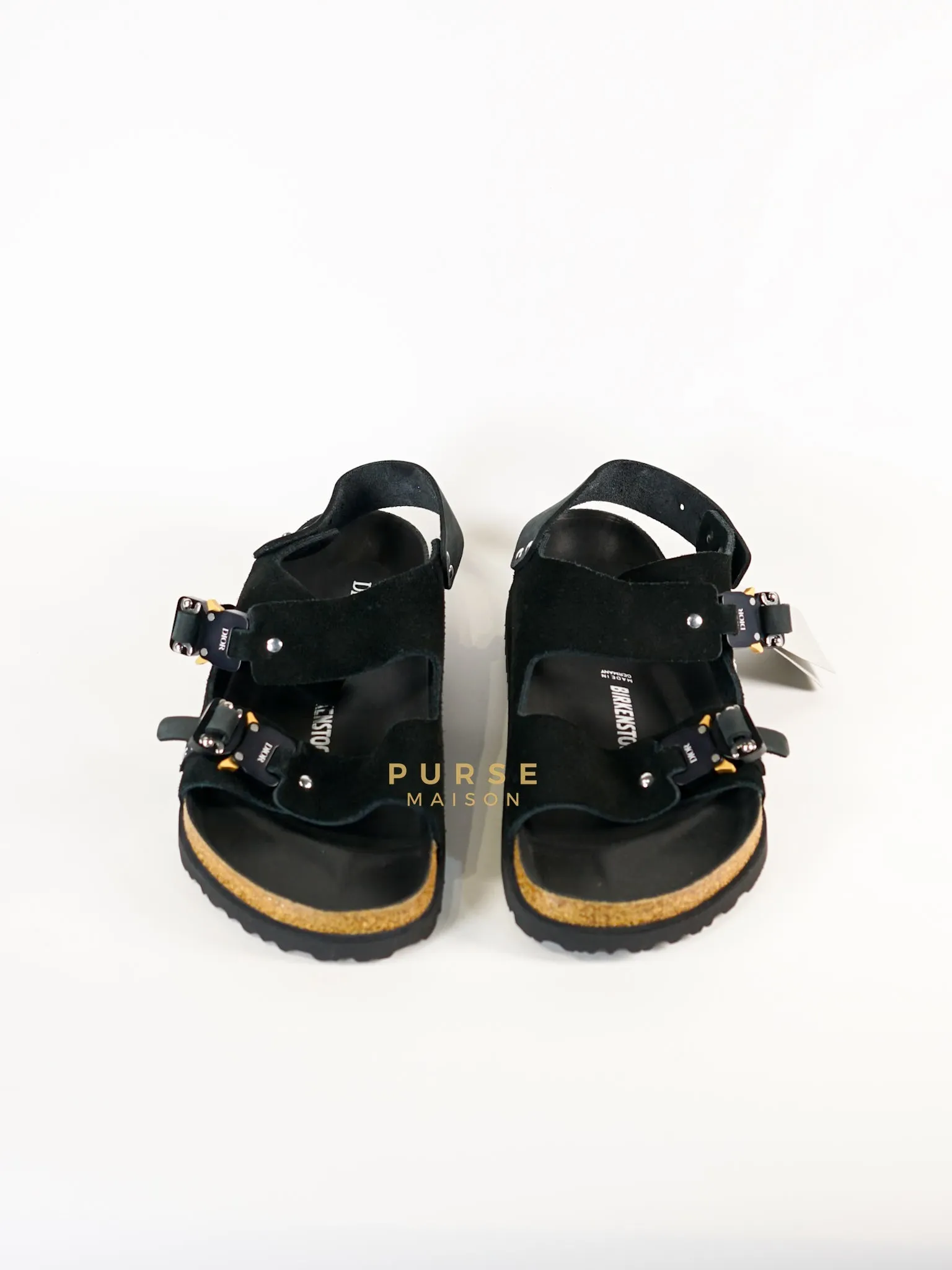 Dior x Birkenstock Milano Sandals in Black Smooth Calf Leather Size 43 (29cm)