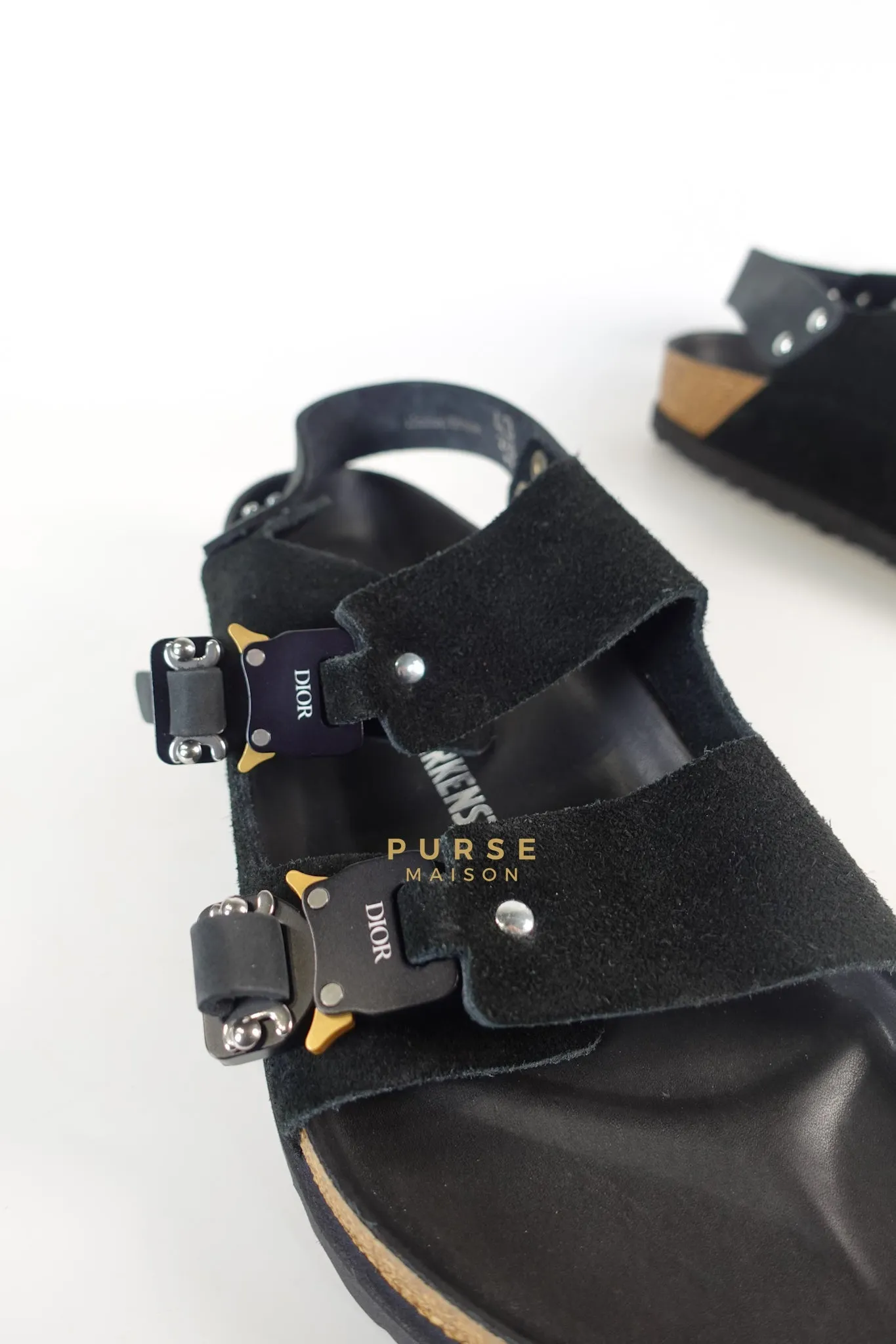 Dior x Birkenstock Milano Sandals in Black Smooth Calf Leather Size 43 (29cm)