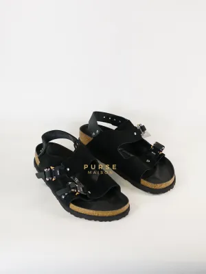 Dior x Birkenstock Milano Sandals in Black Smooth Calf Leather Size 43 (29cm)