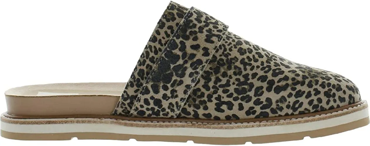 Dolce Vita Women's Verna Mule, TAN/Black Dusted Leopard Suede, 8.5