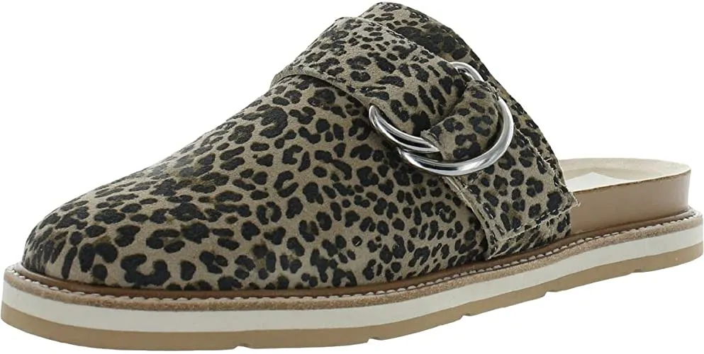 Dolce Vita Women's Verna Mule, TAN/Black Dusted Leopard Suede, 8