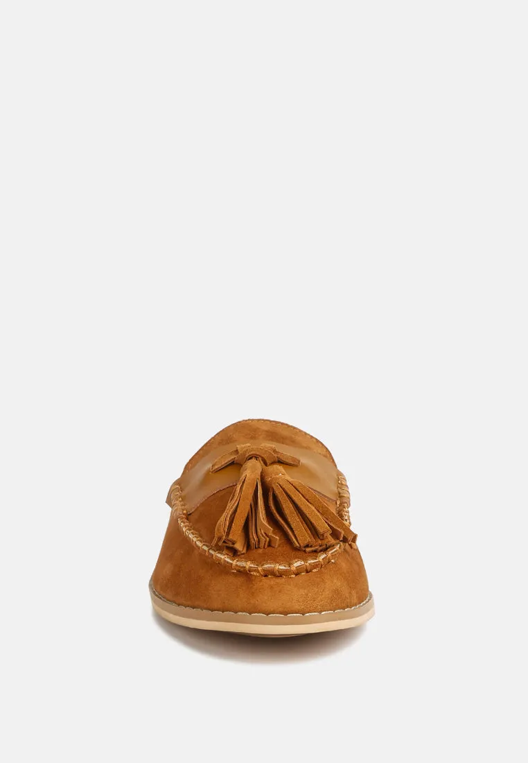 Edmanda Tassle Detail Leather Mules By Ruw