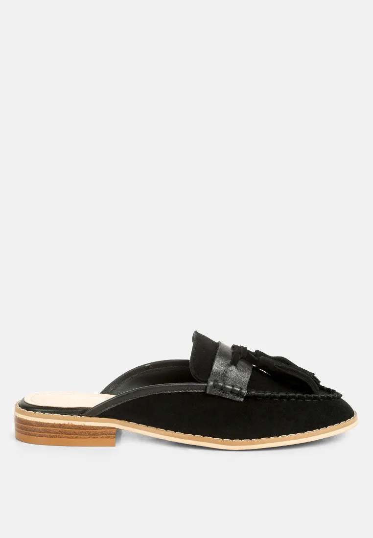 Edmanda Tassle Detail Leather Mules By Ruw