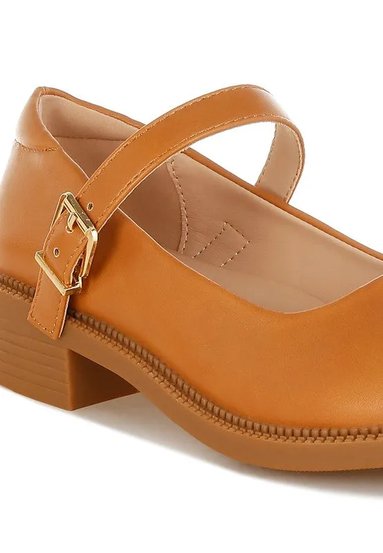 Ejeta  Faux Leather Mary Jane Shoes