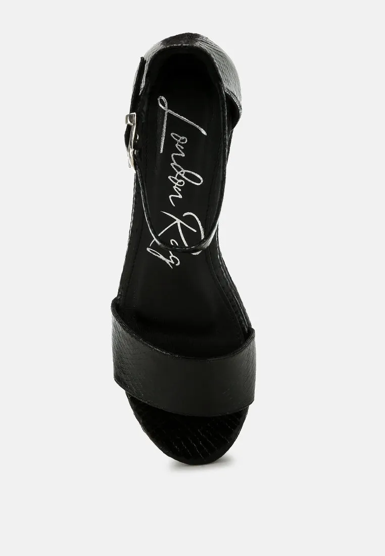 Faux Leather Snake Wedge Espadrilles By Ruw
