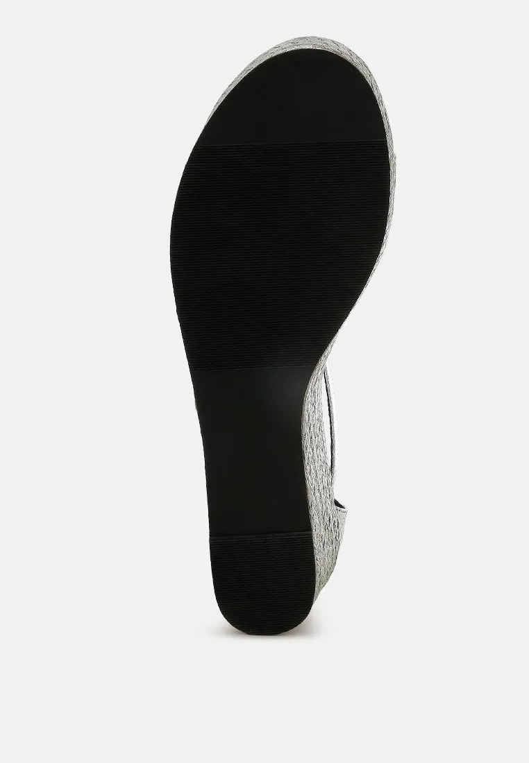 Faux Leather Snake Wedge Espadrilles By Ruw