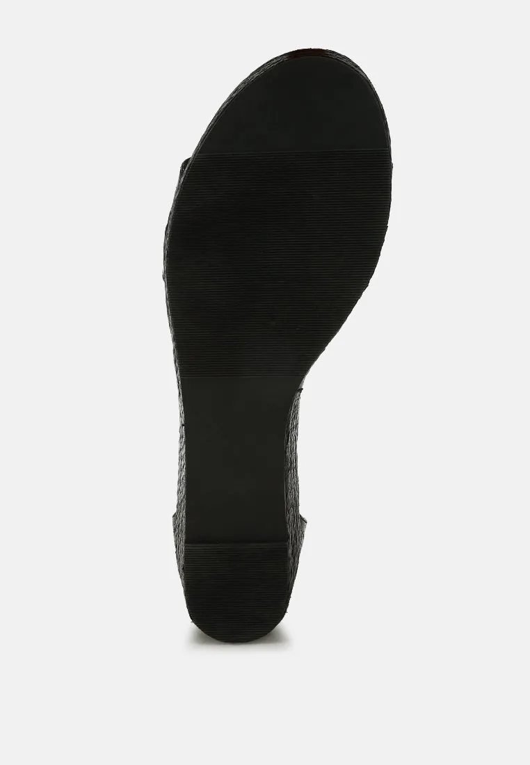 Faux Leather Snake Wedge Espadrilles By Ruw