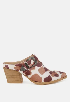 Faux Suede Buckle Detail Mules By RUW