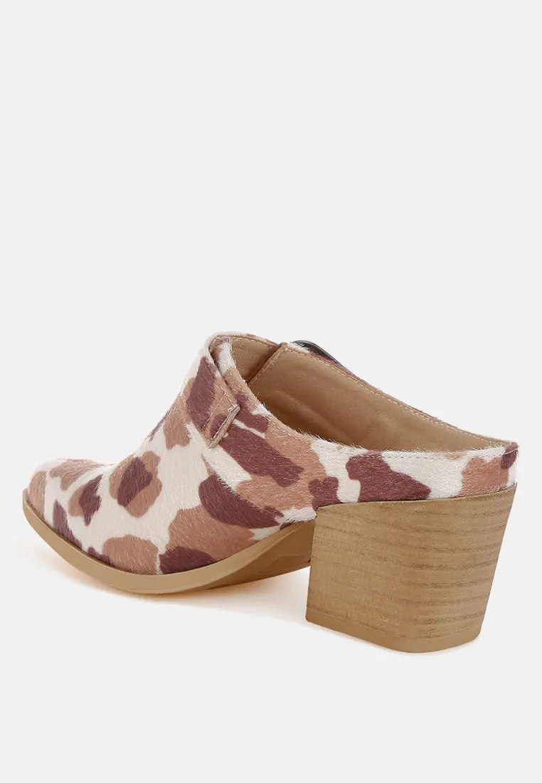 Faux Suede Buckle Detail Mules By RUW
