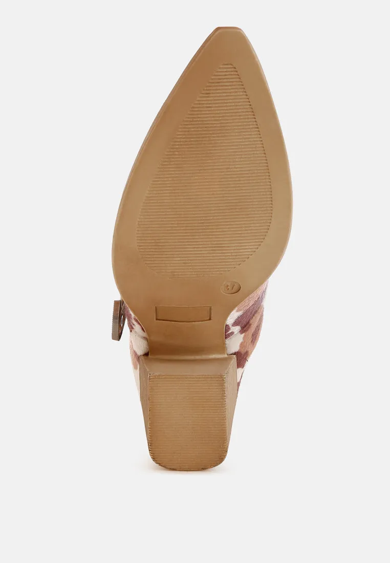 Faux Suede Buckle Detail Mules By RUW
