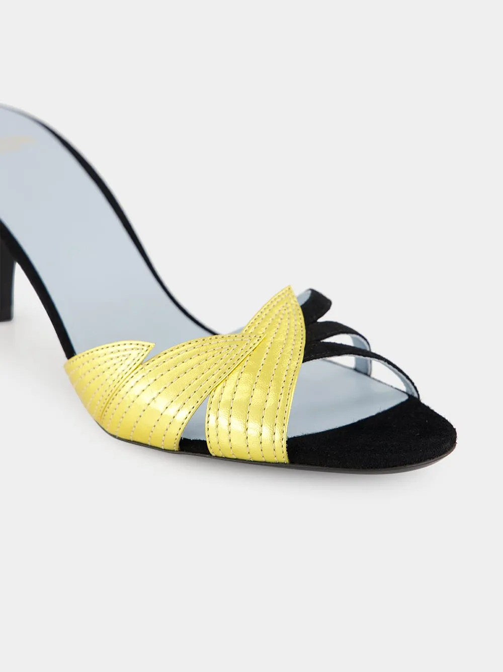 Foliefoliage Gold Suede Slide Sandal