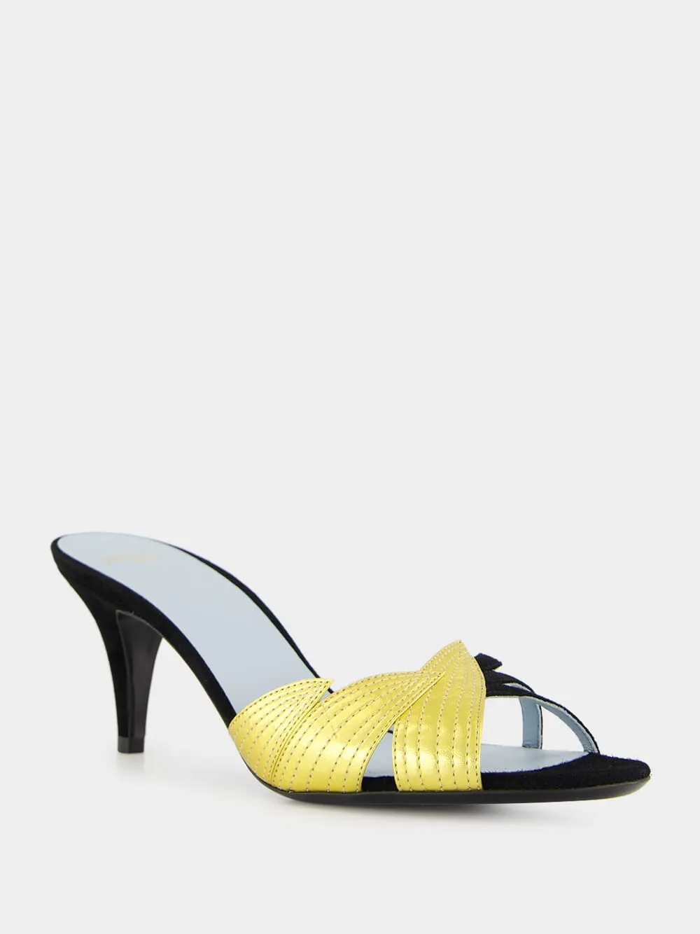 Foliefoliage Gold Suede Slide Sandal