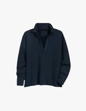 Frank & Eileen Patrick Popover Henley in Navy (Triple Fleece)
