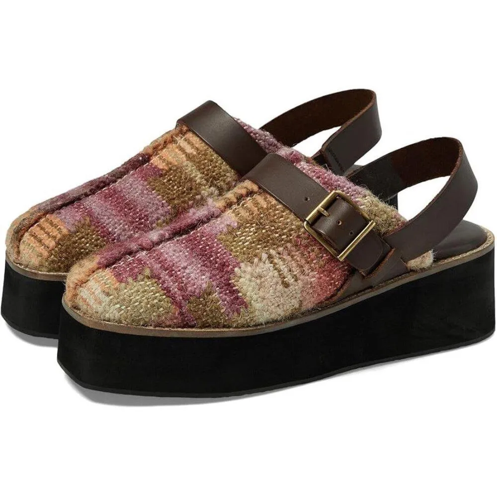 Free People Shoes Astrid Mulberry Mix Platform Mules
