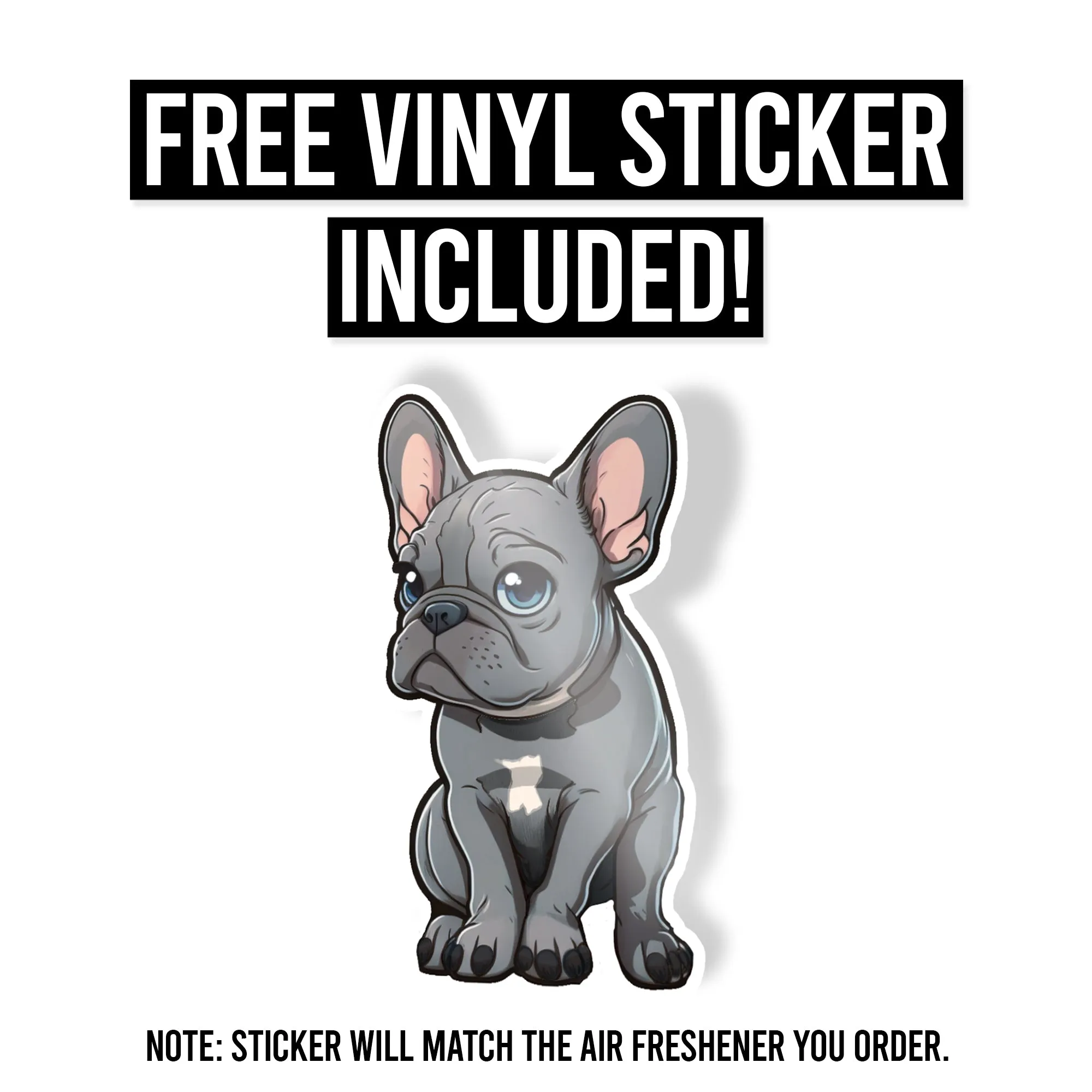 French Bulldog Air Freshener   Vinyl Decal