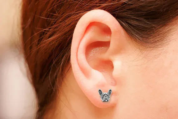 French Bulldog Breed Jewelry Puppy Face Earring Studs