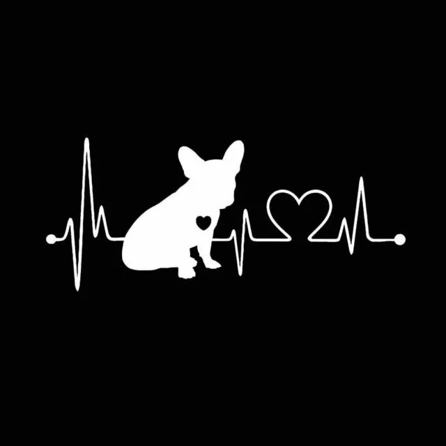 French Bulldog Heart Vinyl Sticker