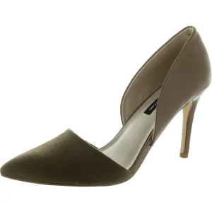 French Connection Womens Mixed Media Vegan Leather D'Orsay Heels