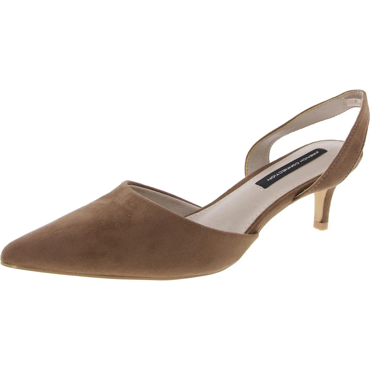 French Connection Womens Solid Vegan Suede  Slingback Heels
