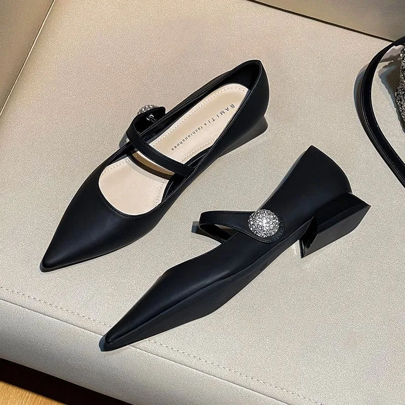 French Pointed Toe Chunky Heel High Heels - Classic Style for Women