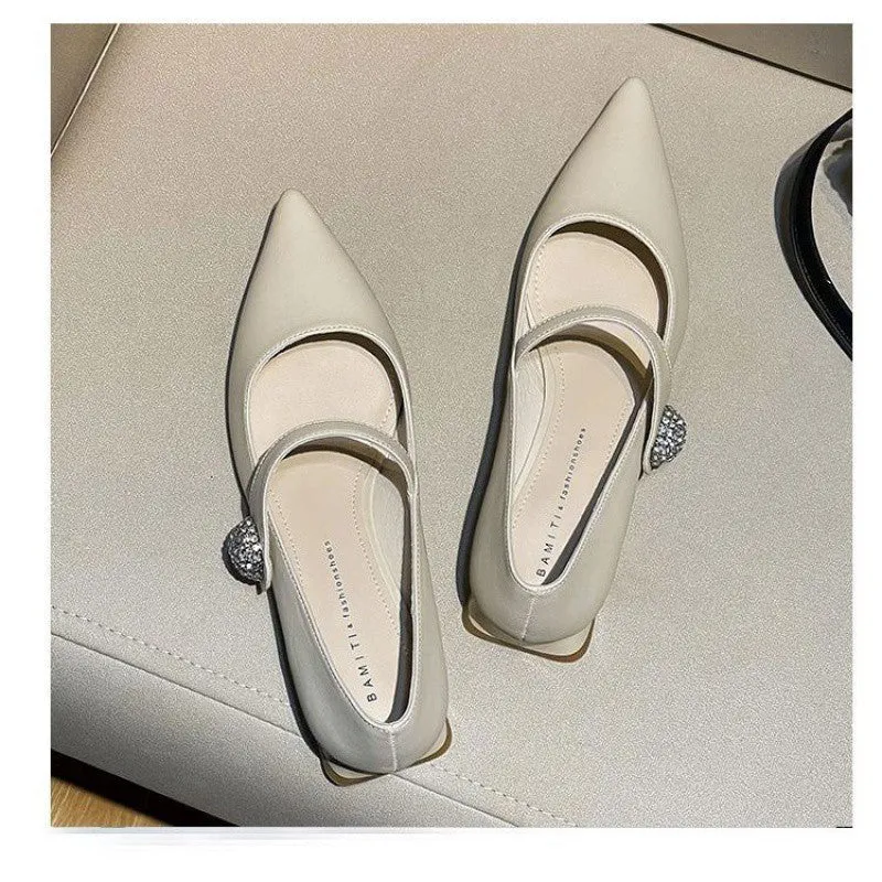 French Pointed Toe Chunky Heel High Heels - Classic Style for Women