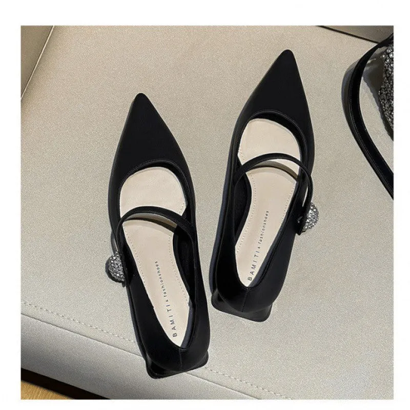 French Pointed Toe Chunky Heel High Heels - Classic Style for Women
