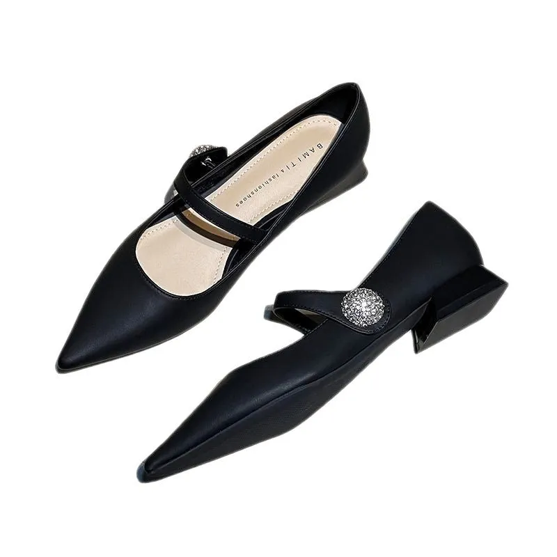 French Pointed Toe Chunky Heel High Heels - Classic Style for Women