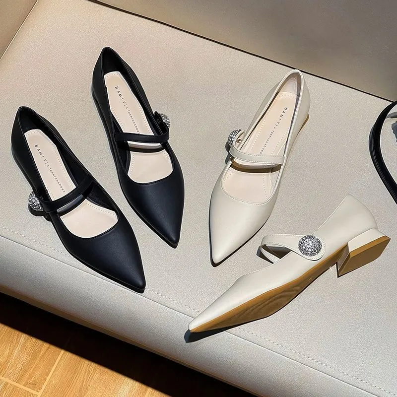 French Pointed Toe Chunky Heel High Heels - Classic Style for Women