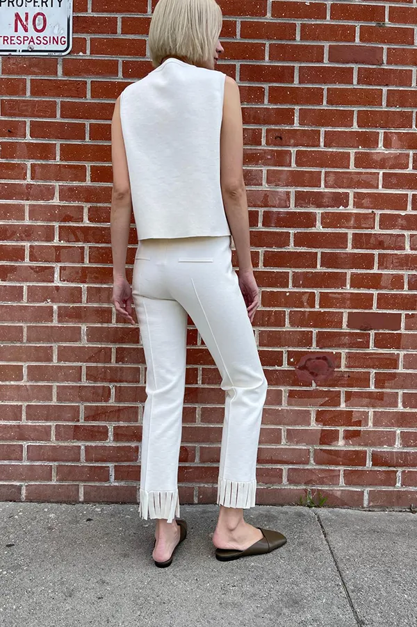 Fringed Louis Pant In Ecru