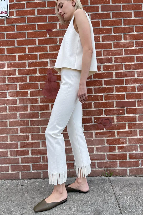 Fringed Louis Pant In Ecru