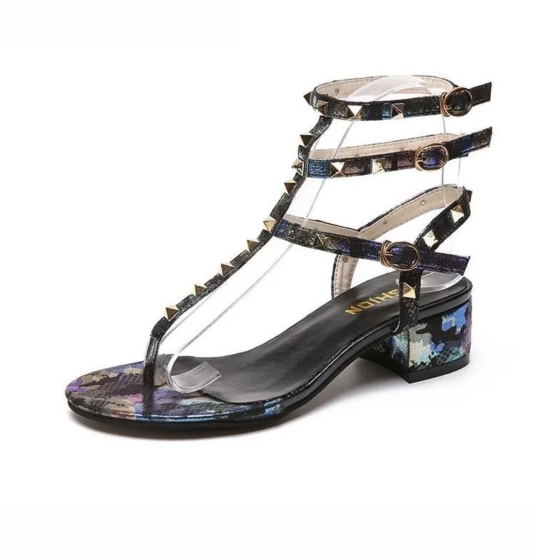 Geisha Goddess Stud Strap Sandals
