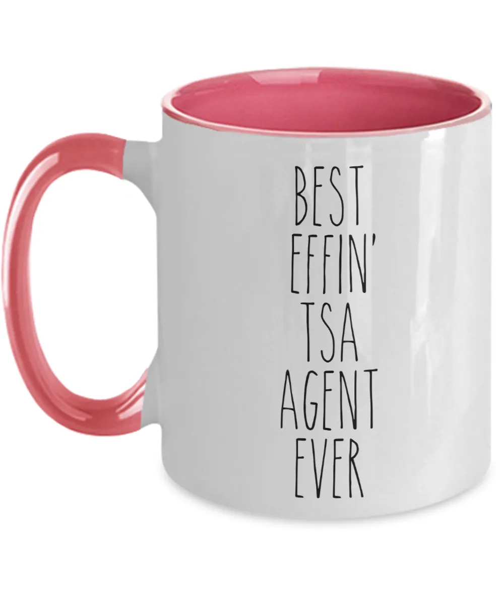 Gift For Tsa Agent Best Effin' Tsa Agent Ever Mug Two-Tone Coffee Cup Funny Coworker Gifts