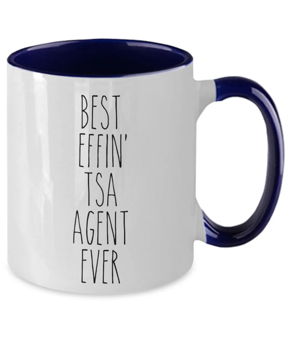 Gift For Tsa Agent Best Effin' Tsa Agent Ever Mug Two-Tone Coffee Cup Funny Coworker Gifts